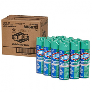 CLOROX-38504 Disinfecting Spray, Fresh Scent, Commercial Solution, 19-Ounce Bottles, Case of 12 