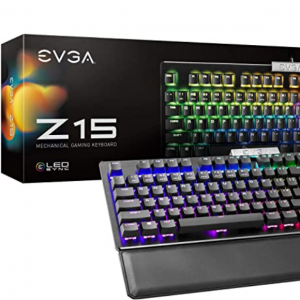 Amazon - EVGA Z15 RGB 機械鍵盤 搭載Kailh 速度銀軸，3.1折