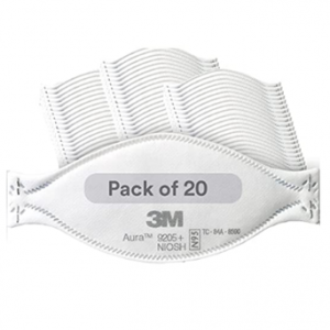 3M Aura Particulate Respirator 9205+, N95, Pack of 20 @ Amazon