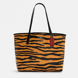 Coach City 老虎纹托特包