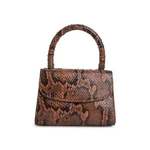 73% Off By Far Mini Snake-Print Leather Top Handle Bag Sale @ Saks OFF 5TH