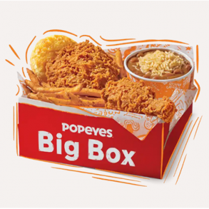 Popeyes "Big Box"僅$5 含兩塊炸雞、兩份side等