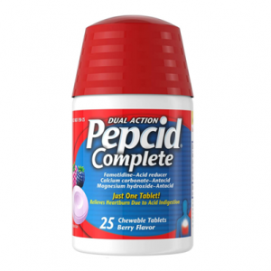 Pepcid Complete Acid Reducer + Antacid Chewable Tablets, Berry, 25 Count @ Amazon