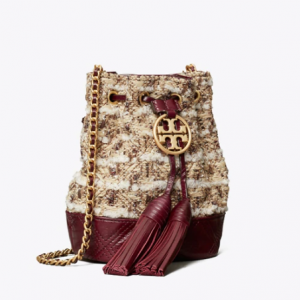 40% Off Tory Burch Fleming Soft Tweed Mini Bucket Bag