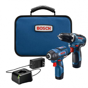 BOSCH 無刷無繩電鑽和衝擊鑽套裝 帶2個鋰電池和充電器 @ Amazon