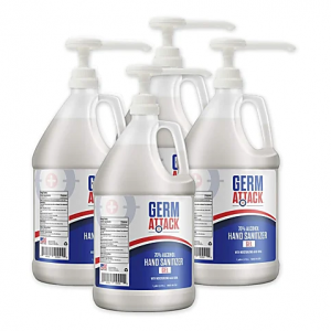 Germ Attack Germ Defense Antibacterial Gel Hand Sanitizer, 1 Gallon, 4 Pumps @ Office Depot