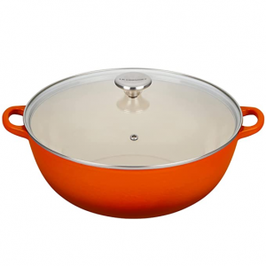 Le Creuset Enameled Cast Iron Chef's Oven with Glass Lid, 7.5 qt., Flame @ Amazon