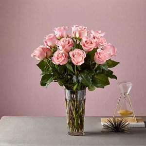 長莖粉紅玫瑰花束，Deluxe