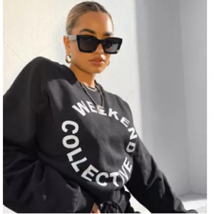 ASOS Weekend Collective co-ord oversized sweatshirt with logo in black