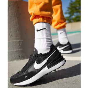 Nike Waffle One sneakers in black/white