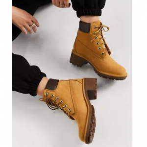 Timberland Kinsley 6 inch heeled boots in wheat tan