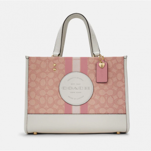 Coach Dempsey Carryall In Signature Jacquard With Coach Patch And Heart @ Shop Premium Outlet