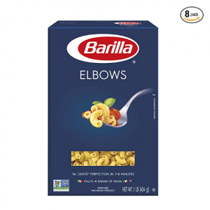 BARILLA Blue Box Elbows Pasta, 16 oz. Box (Pack of 8) @ Amazon