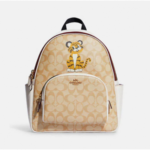 65% Off Court Backpack In Signature Canvas With Tiger @ Coach Outlet
