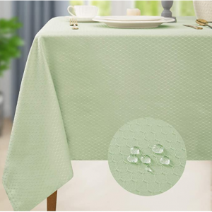 Lotmat Contemporary Style Tablecloth Waterproof Table Cloth, Light Green 52×70 Seats of 4-6@Amazon
