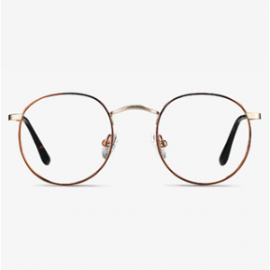 Daydream 圆形棕金色镜框