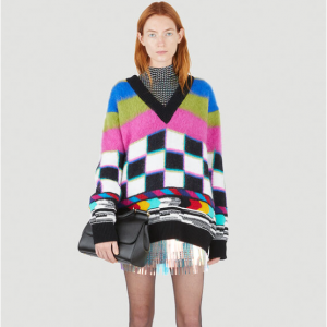 Dolce & Gabbana Multi-Glitch 格纹撞色毛衣