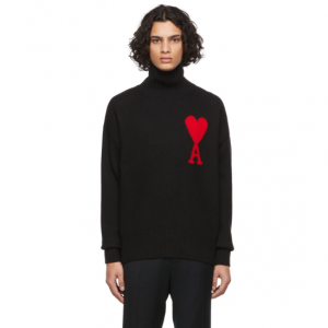 AMI ALEXANDRE MATTIUSSI Black Ami de Cœur Turtleneck