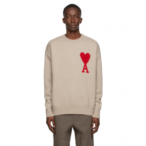 AMI ALEXANDRE MATTIUSSI Beige Ami de Cœur Sweater
