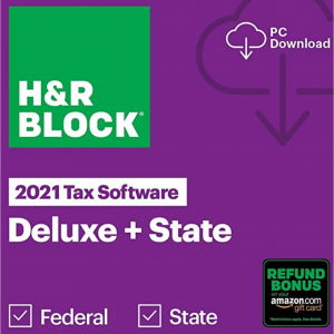 33% off H&R Block Tax Software Deluxe + State 2021 with 3% Refund Bonus Offer @Amazon