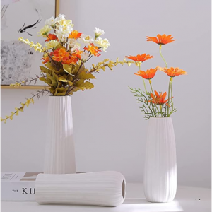 XIGZUHAN 白色陶瓷花瓶 3 件套 @ Amazon