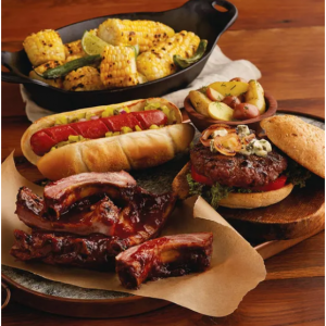 优质牛排汉堡x12+排骨半块x4+全牛肉芝加哥风味热狗x25条