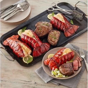 精选全切菲力牛排x4+龙虾尾x4