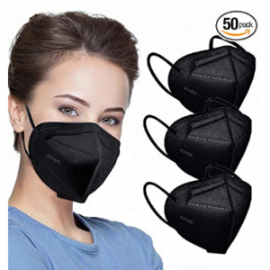 LEMENT KN95 5 Layer Face Mask Black 50pcs @ Amazon