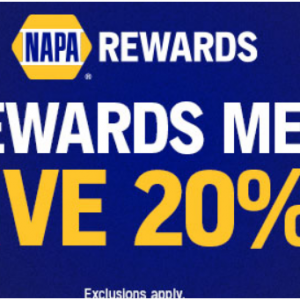 NAPA Rewards - 20% off when you shop online @NAPA