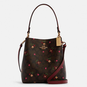 Coach Small Town Bucket Bag In Signature Canvas With Heart Petal Print @ Coach Outlet