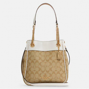 50% Off Coach Cammie Chain Bucket Bag In Signature Canvas @ Coach Outlet	