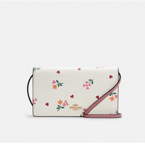 70% Off Coach Anna Foldover Clutch Crossbody With Heart Petal Print @ Coach Outlet	