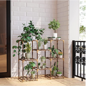 New England Stories Wood Plant Stand Rack for Indoor or Outdoor Plants. Shelf Holder @ Amazon