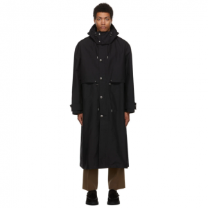 AMI ALEXANDRE MATTIUSSI Black Long Ami De Coeur Parka