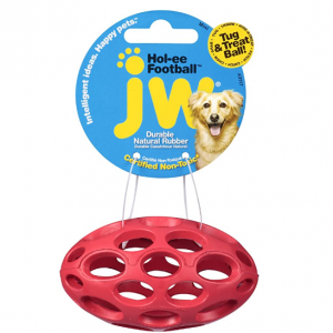 JW Pet Company Mini Hol-ee Football Dog Toy, Colors Vary @ Amazon