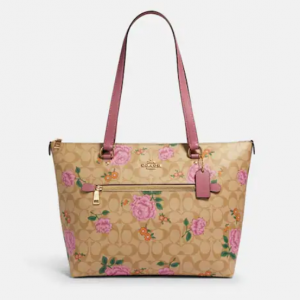 Extra 15% Off Coach Gallery Tote In Signature Canvas With Prairie Rose Print @ Coach Outlet