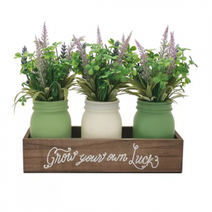 Celebrate St. Patrick's Day Together Artificial Botanical Jar Table Decor