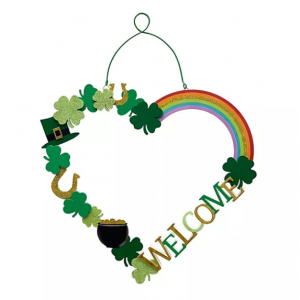Celebrate St. Patrick's Day Together Welcome Heart Wall Decor