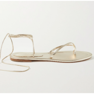 Porte & Paire Metallic Leather Sandals