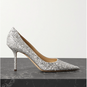 Jimmy Choo Dazzling Coarse Glitter 85 Leather Pumps