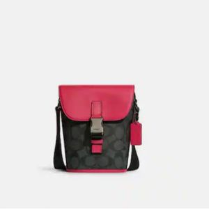 60% Off Coach Track Small Flap Crossbody In Signature Canvas @ Coach Outlet