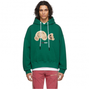 PALM ANGELS 绿色断头熊连帽衫