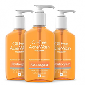 Neutrogena Daily Oil-Free Acne Fighting Facial Cleanser 9.1 Fl Oz, Pack of 3 @ Amazon 