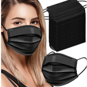 DARKIRON Black Disposable Face Masks, Pack of 100 Disposable Face Masks @ Amazon