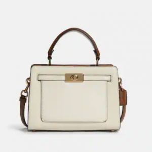 Coach Outlet官網 Coach Mini Lane 白色手提包5折熱賣 