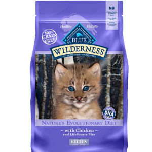 Blue Buffalo Wilderness 天然小猫高蛋白无谷物鸡肉干猫粮，5磅