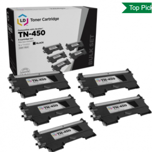 $26 off 5 Pack of Brother Compatible TN450 High Yield Black Toner Cartridges @4inkjets