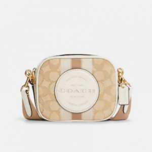 54% Off Coach Mini Dempsey Camera Bag In Signature Jacquard With Stripe And Coach Patch