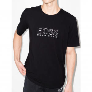 BOSS logo印花棉质质T恤