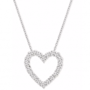 Macy's Diamond Heart 18" Pendant Necklace (1/10 ct. t.w.) in Sterling Silver $23.99